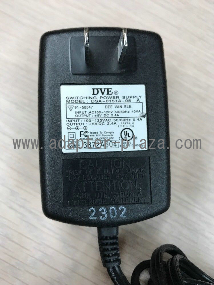 Brand new DVE DSA-0151A-05 5V 2.4A AC/DC Power Supply Adapter Charger